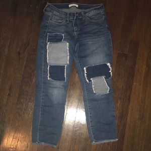 Patch work skinny jeans